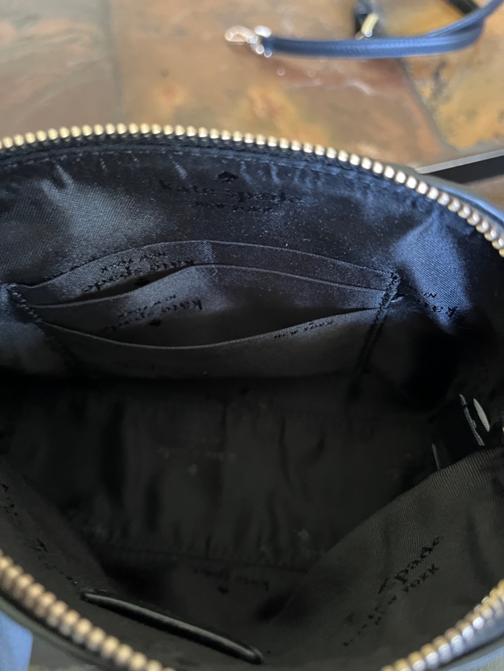 Kate Spade Dumpling Convertible Crossbody Bag, soft black pebbled leather - Picture 4 of 5